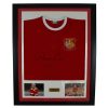 Denis LAw Framed Signed Manchester United Shirt