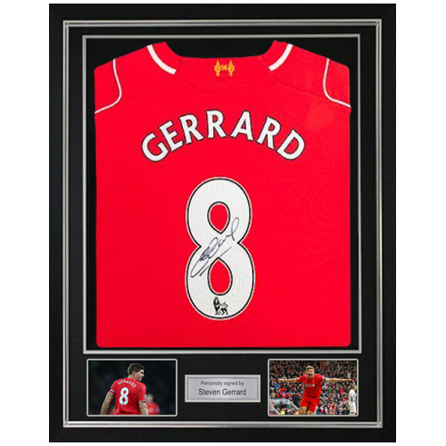 Steven Gerrard Framed Signed Liverpool FC Shirt | Autograph It Now