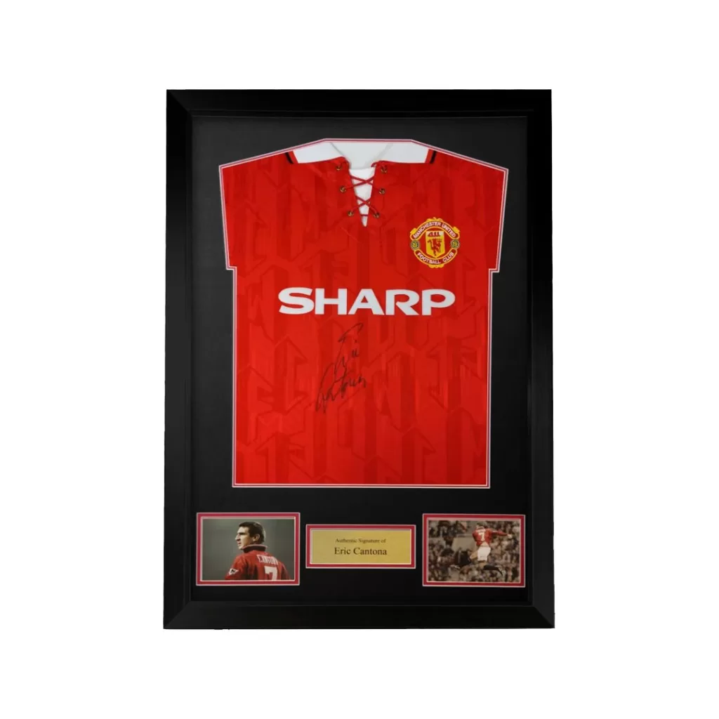 Eric Cantona Front Signed 92/94 Manchester United Shirt In A Framed ...